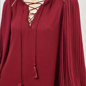 WHBM Gorgeous Burgundy Blouse Size 2 EUC